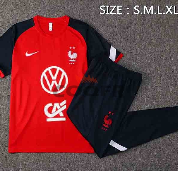 Maillot d'Entraînement Kit France 2021 2022 Rouge